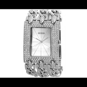 GUESS silver 3 chain watch